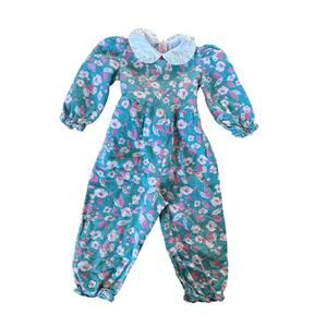 Hartstrings vintage 80s collared floral print jumper